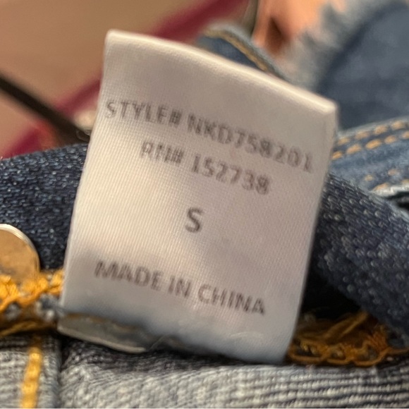 E2 brand denim mini skirt overalls. Size S. NWOT. - Picture 5 of 5